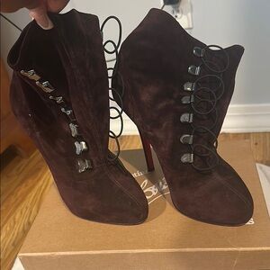 Christian Louboutin Dark Brown Heeled Boots